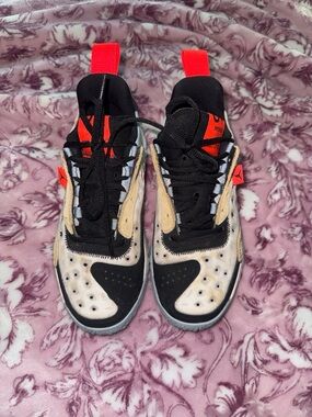 Jordan Women's Black, Beige & Red High-Top Sneakers